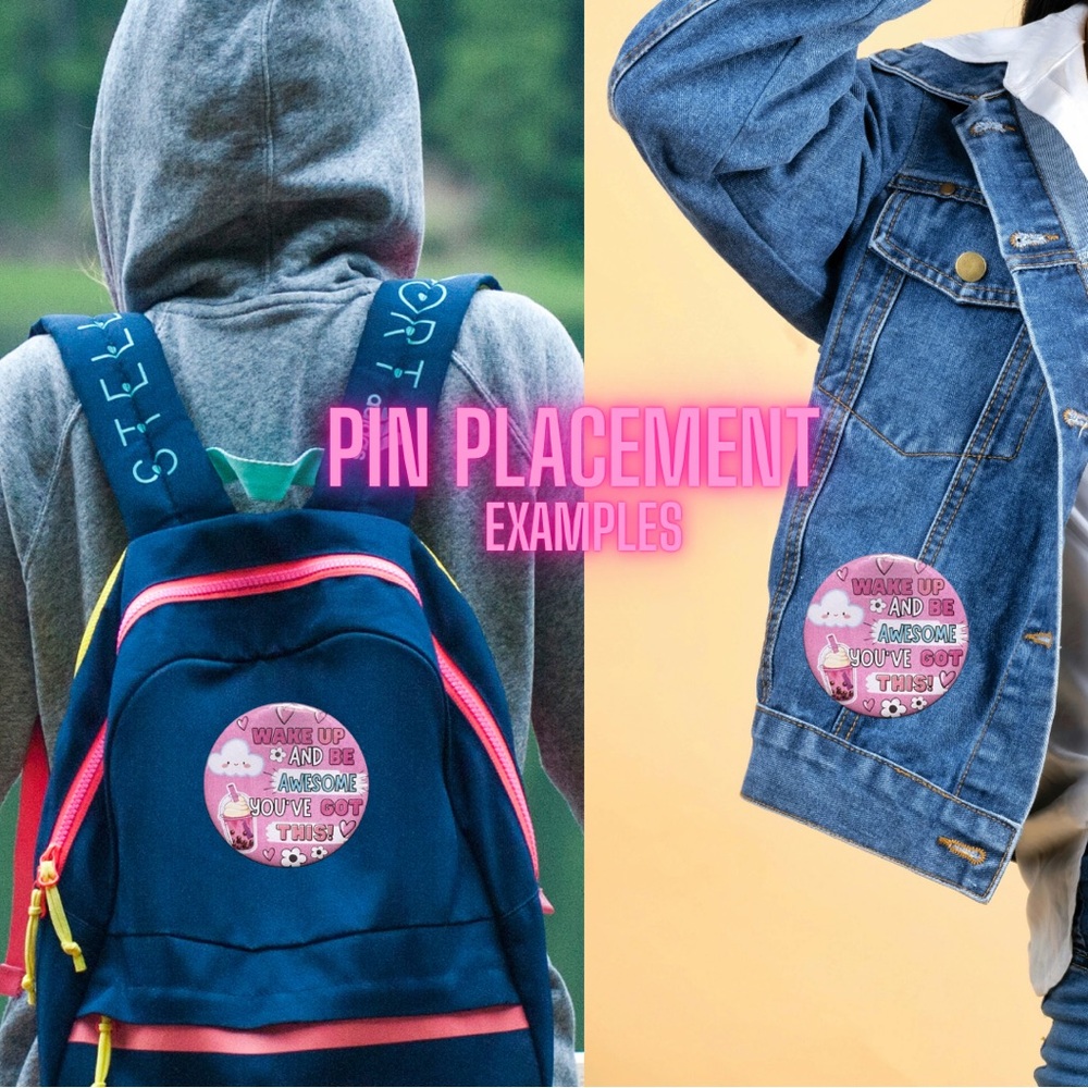 Pink Motivational Button Pin - Picture 3 of 3